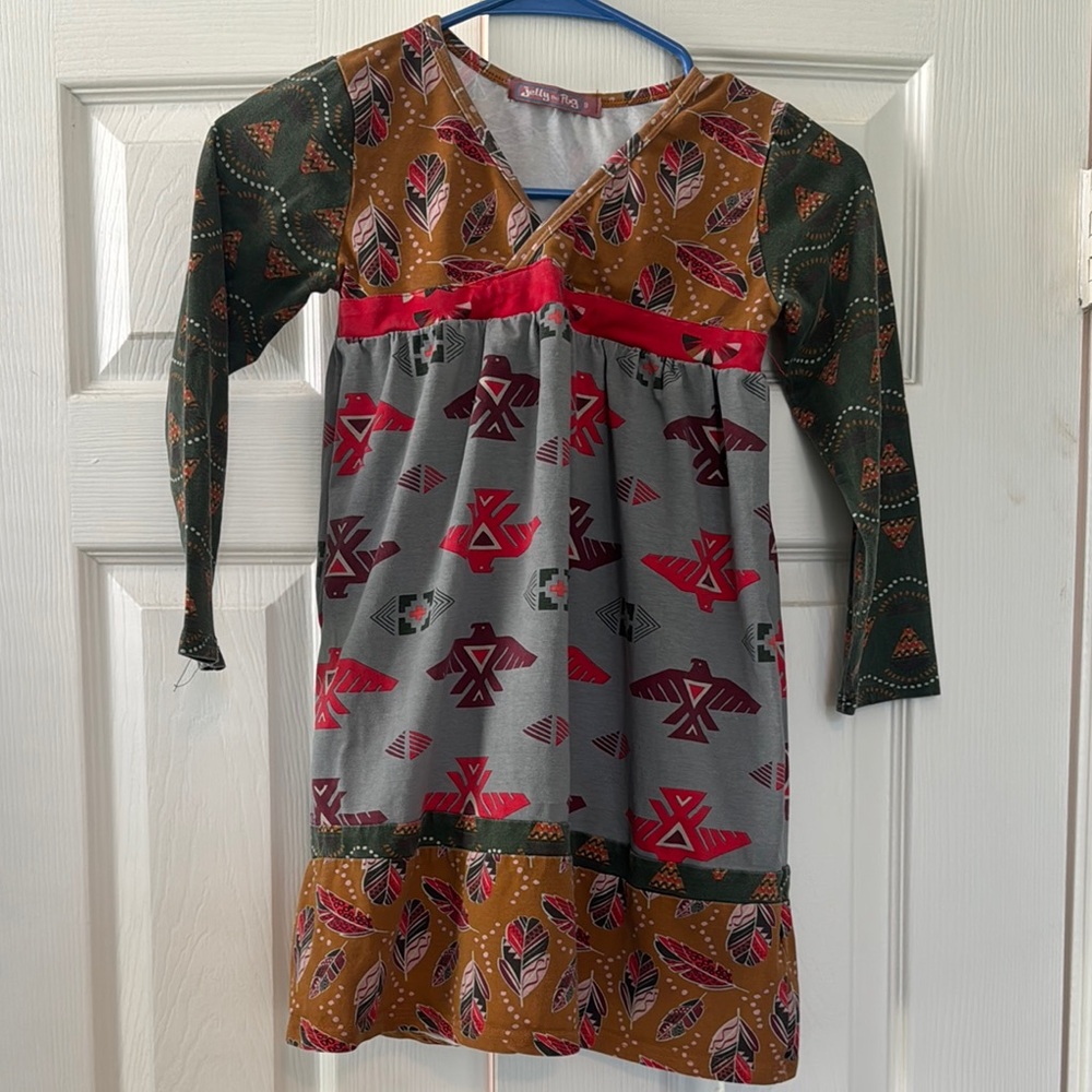Jelly The Pug Aztec Pattern Multicolor Dress
